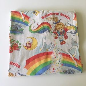 Vintage rainbow bright twin sheet